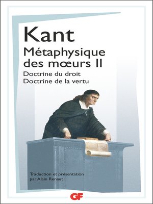 cover image of Métaphysique des mœurs, Tome 2